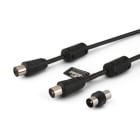 ALPHA ELETTRONICA - Cavo da spina TV Coax Ø9,5mm a presa TV Coax Ø9,5mm - Completamente schermato - Con adattatore M/M - Con ferrite - Nero - 2m