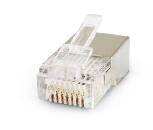 ALPHA ELETTRONICA - Spina RJ45 8P8C CAT5e schermata  - Contatti dorati - per cavo flessibile