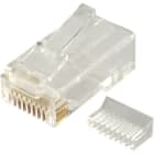 ALPHA ELETTRONICA - Spina modulare RJ45 8P8C Cat. 5e non schermata con pettine guidacavo - Contatti dorati - Per cavo flessibile