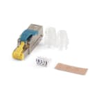 ALPHA ELETTRONICA - Spina modulare RJ45 8P8C Cat.6A Schermata - Contatti dorati - Per cavo rigido e flessibile - Chiusura a pressione