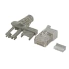 ALPHA ELETTRONICA - Spina modulare RJ45 Cat.6A schermata - Contatti dorati - Per cavo rigido e flessibile - Con cappuccio