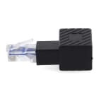 ALPHA ELETTRONICA - Adattatore ad angolo da spina RJ45 a presa RJ45 - 90° pin esterno destra