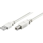 ALPHA ELETTRONICA - Cavo USB 2.0 da USB tipo-A maschio a USB tipo-B maschio - 0,48 Gbps - 3m - Bianco