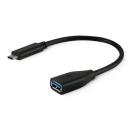 ALPHA ELETTRONICA - Cavo USB 3.2 da USB tipo-C maschio a USB tipo-A femmina - 5 Gbps - 0,2m - Nero - OTG