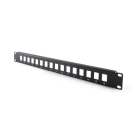 ALPHA ELETTRONICA - Pannello Patch 19" 1U per Keystone - Nero - 16 porte