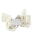 ALPHA ELETTRONICA - Kit di 10 connettori in PCB a "croce" per nastri led RGB 10mm