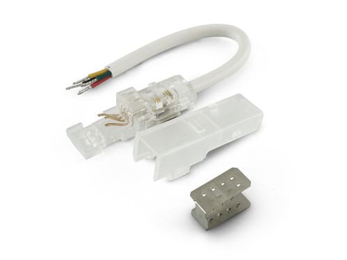 ALPHA ELETTRONICA - Connettore con cavo per strisce led Neon Flex Top View RGB JO379/078-05