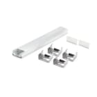 ALPHA ELETTRONICA - Profilo in alluminio grezzo con copertura piana in PC opaca - 2m - Accessori inclusi