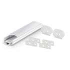 ALPHA ELETTRONICA - Profilo in alluminio grezzo con copertura in PC opaca piana - 2m - Accessori inclusi