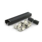 ALPHA ELETTRONICA - Profilo in alluminio verniciato nero con copertura in PMMA nera piana - 2m - Accessori inclusi