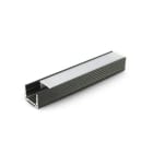 ALPHA ELETTRONICA - Profilo in alluminio verniciato nero con copertura in PC opaca piana - 2m