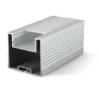 ALPHA ELETTRONICA - Profilo in alluminio anodizzato argento a sospensione con vano porta alimentatore e copertura in PC opaca piana - 2m