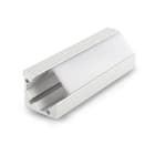 ALPHA ELETTRONICA - Profilo in alluminio anodizzato argento ad angolo con copertura in PC opaca piana - 2m