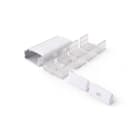 ALPHA ELETTRONICA - Profilo in alluminio anodizzato argento con copertura in PC opaca piana - 2m - Accessori inclusi