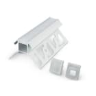 ALPHA ELETTRONICA - Profilo in alluminio anodizzato argento per cartongesso con copertura in PC opaca piana - 3m - Accessori inclusi