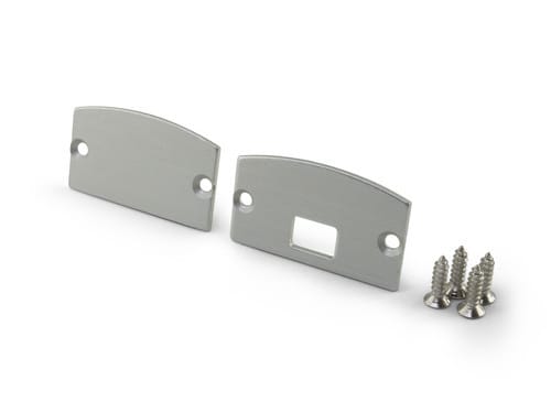 ALPHA ELETTRONICA - Kit terminali di chiusura metallici - adatti per profilo JO381/504