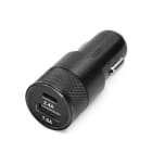 ALPHA ELETTRONICA - Caricatore USB da auto 15W - 2 porte - 1x tipo C + 1x 5V 2.4A