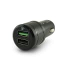ALPHA ELETTRONICA - Caricatore USB da auto 18W con Quick Charge 3.0 - 2 porte - 1x QC + 1x 5V 2.4A