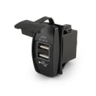 ALPHA ELETTRONICA - Caricatore con due uscite USB tipo "A"- 5Vdc 3,1A Max. - Ingresso 12-28V
