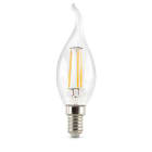 ALPHA ELETTRONICA - Lampadina a filamento a Led E14 - 4,5W - 230Vac - Bianco caldo