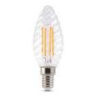 ALPHA ELETTRONICA - Lampadina a Led a filamento ceramico E14 - 4,5W - 230Vac - Bianco caldo - Trasparente