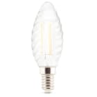 ALPHA ELETTRONICA - Lampadina a Led a filamento ceramico E14 - 4,5W - 230Vac - Satinata - Bianco caldo