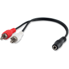 ALPHA ELETTRONICA - Cavo audio stereo da presa Jack Ø3,5mm F a 2 spine RCA M - 0,25m 17-035B