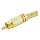 ALPHA ELETTRONICA - Spina coassiale RCA polarizzata con guidacavo a molla - Rossa 17-75R