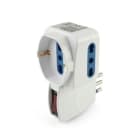 ALPHA ELETTRONICA - Adattatore con 2 prese bipasso e 1 Universale Italia P40 con spina 10A - con protezione da sovraccarico 23-046/01
