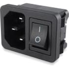 ALPHA ELETTRONICA - Spina di alimentazione AC da pannello ad innesto - C14 - Con interruttore 23-10/2