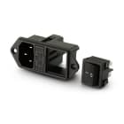ALPHA ELETTRONICA - Spina di alimentazione AC da pannello con fissaggio a vite - C14 - Con interruttore e doppio portafusibile 23-12/3