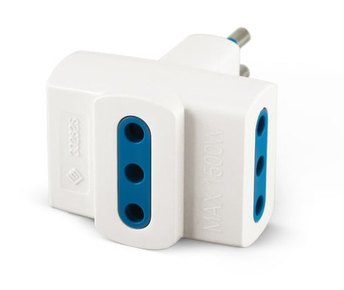 ALPHA ELETTRONICA - Adattatore da spina 3 poli Italia 10A a 3 prese 23-48BA