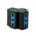 ALPHA ELETTRONICA - Adattatore da spina 3 poli 16A a 3 prese bipasso - Nero 23-51NA