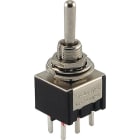 ALPHA ELETTRONICA - Interruttore deviatore Miniatura - 2P - DPCO - (ON)/OFF/(ON) - 3A@250V - 6 term. cs 310-054