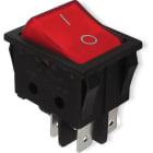 ALPHA ELETTRONICA - Interruttore luminoso - 2P - DPST - ON/OFF - 15A@250V - 4 term. faston 6,3 320-002