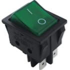 ALPHA ELETTRONICA - Interruttore luminoso - Verde - 2P - DPST - ON/OFF - 15A@250V - 4 term. faston 6,3 320-004