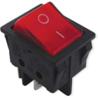 ALPHA ELETTRONICA - Interruttore - Rosso - 2P - DPST - ON/OFF - 15A@250V - 4 term. faston 6,3 320-006