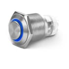 ALPHA ELETTRONICA - Interruttore antivandalo ø16mm bistabile luminoso Blu - 24V - 1P - SPDT - ON/ON - 3A@250Vac - 5 term. a saldare 330-070-B