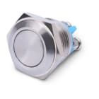 ALPHA ELETTRONICA - Pulsante momentaneo antivandalo ø16mm - 1P - SPST - OFF/(ON) - N.A. - 2A@250Vac - 2 term. vite -  Piatto 330-070