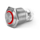 ALPHA ELETTRONICA - Interruttore antivandalo ø16mm bistabile luminoso Rosso - 24V - 1P - SPDT - ON/ON - 3A@250Vac - 5 term. a saldare 330-072-B