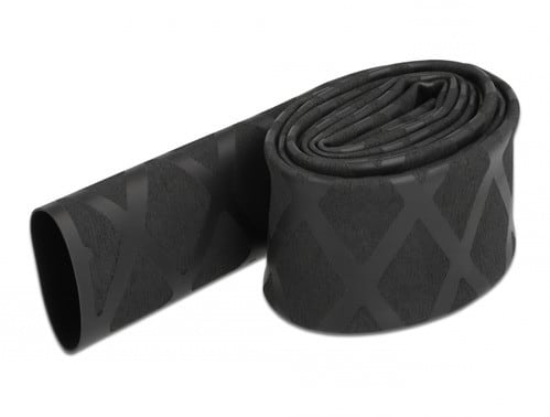 ALPHA ELETTRONICA - Guaina termorestringente antiscivolo - Restringimento 2:1 - ø20mm - Nero - 1m 520-G04