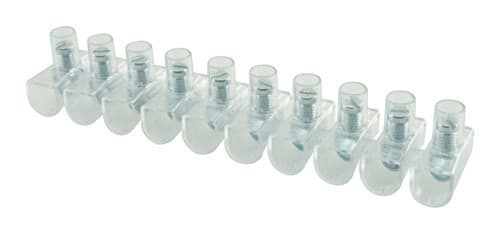 ALPHA ELETTRONICA - Morsetti volanti a cappuccio in policarbonato per cavo Ø 4mm² - Stecca 10 poli 532-11