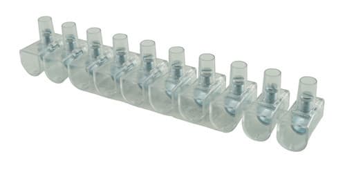 ALPHA ELETTRONICA - Morsetti volanti a cappuccio in policarbonato per cavo Ø 6mm² - Stecca 10 poli 532-13