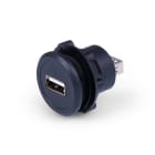 ALPHA ELETTRONICA - Presa passante da pannello USB - Presa USB A - Presa USB A - ø22mm - Nero 64-527NP