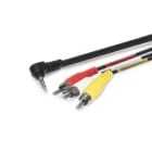 ALPHA ELETTRONICA - Cavo da spina jack 4 poli 90° Ø3,5mm a 2 spine RCA audio, spine RCA video - Panasonic 81-093B