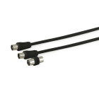 ALPHA ELETTRONICA - Cavo da spina TV Coax Ø9,5mm a spina TV Coax Ø9,5mm -  Con adattatore F/F - Nero  - 3m 87-010/03B