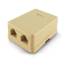 ALPHA ELETTRONICA - Doppia presa telefonica modulare RJ11 / RJ14 6P4C da parete 94-424