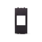 ALPHA ELETTRONICA - Adattatore keystone per placca ABB Mylos - Nero 96-300-04