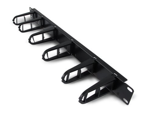 ALPHA ELETTRONICA - Pannello passacavi 1U 19" - 6 Anelli - Metallo - Nero 96-804