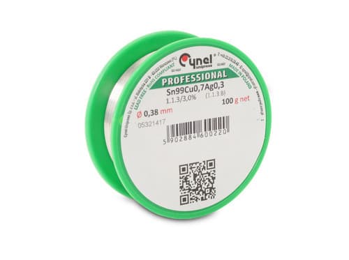 ALPHA ELETTRONICA - Stagno in rocca 99% Sn 0,7% Cu 0,3%Ag - 100gr - ø0,38mm 98-407